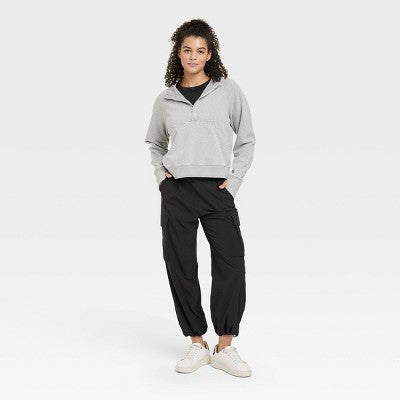 Open Box - JoyLab Women's Cinch Hem Woven Cargo Pants High Rise Casual Fit JoyLabBullseye Deals