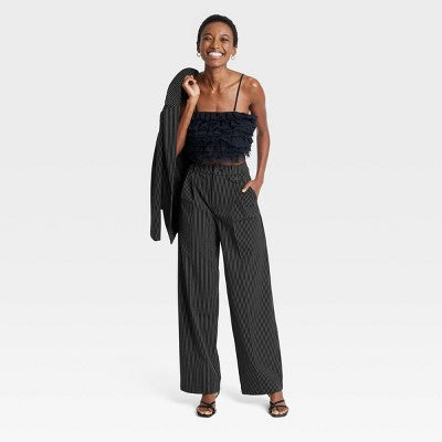 New - A New Day Women's Wide Leg Relaxed High Rise Baggy Wide Leg Trousers A New DayBullseye Deals