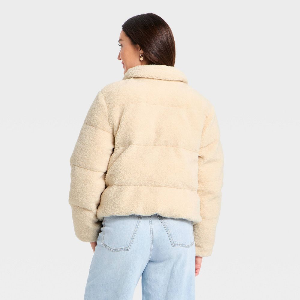 New - Women's Puffer Jacket - Universal Thread™ Cream L