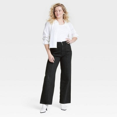 New - Women's High-Rise Tailored Wide Leg Jeans - Universal Thread Universal ThreadBullseye Deals