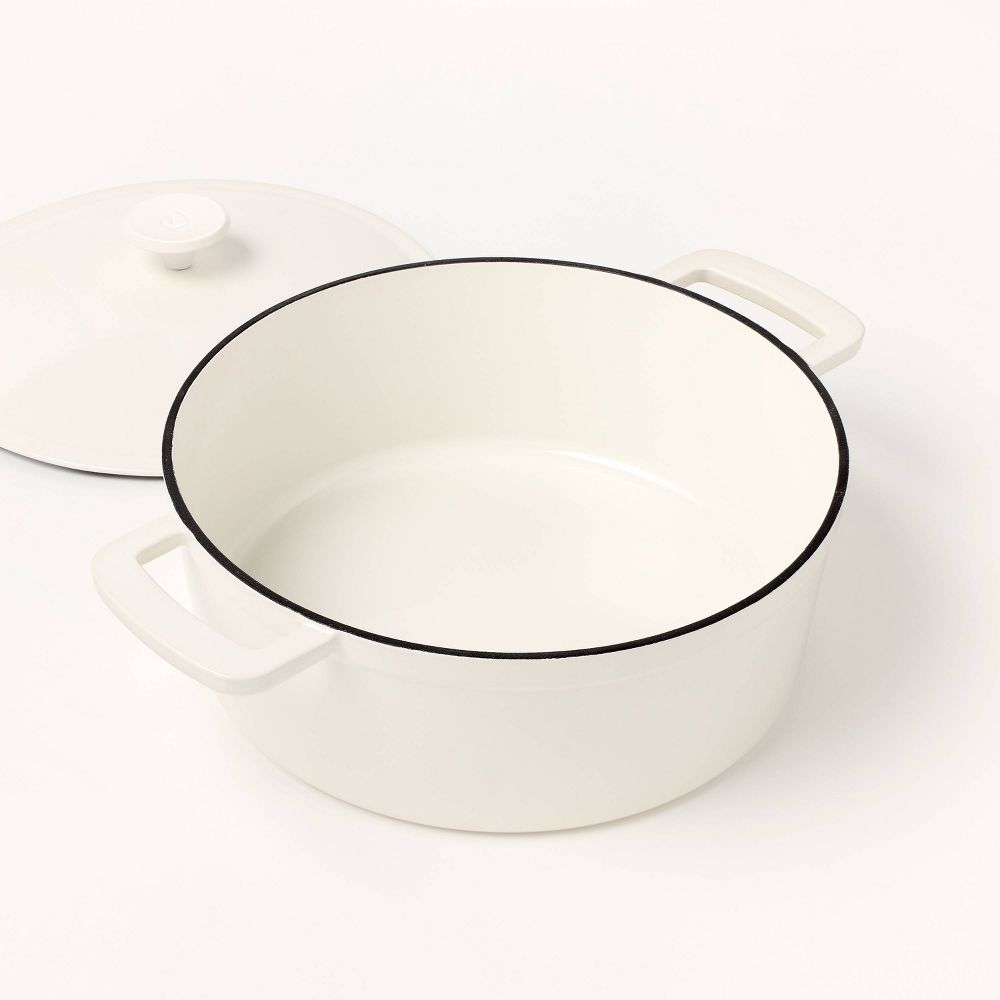 New - 5.5qt Enamel Dutch Oven Cream - Figmint™