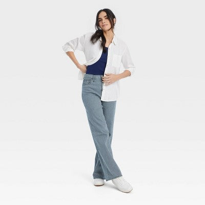 Universal Thread Women's High Waisted Wide Leg Cropped High-Rise Jeans Universal ThreadBullseye Deals