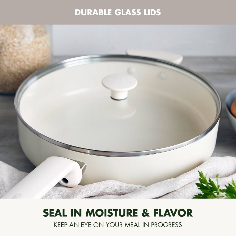 New - GreenPan Rio Advanced 5qt Ceramic Nonstick Saute Pan with Lid Cream