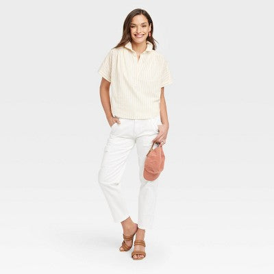 Universal Thread Women's Mid-Rise Distressed Boyfriend Jeans Ankle-Length Relaxed Fit, Medium Wash Universal ThreadBullseye Deals