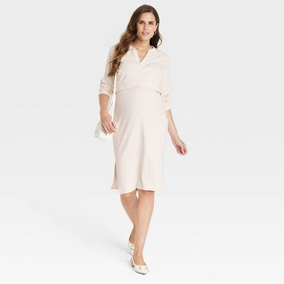 New - Ribbed Henley Maternity Coordinate Set - Isabel Maternity by Ingrid & Isabel Isabel Maternity by Ingrid & IsabelBullseye Deals