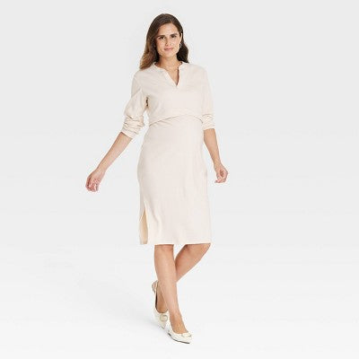 New - Ribbed Henley Maternity Coordinate Set - Isabel Maternity by Ingrid & Isabel Isabel Maternity by Ingrid & IsabelBullseye Deals