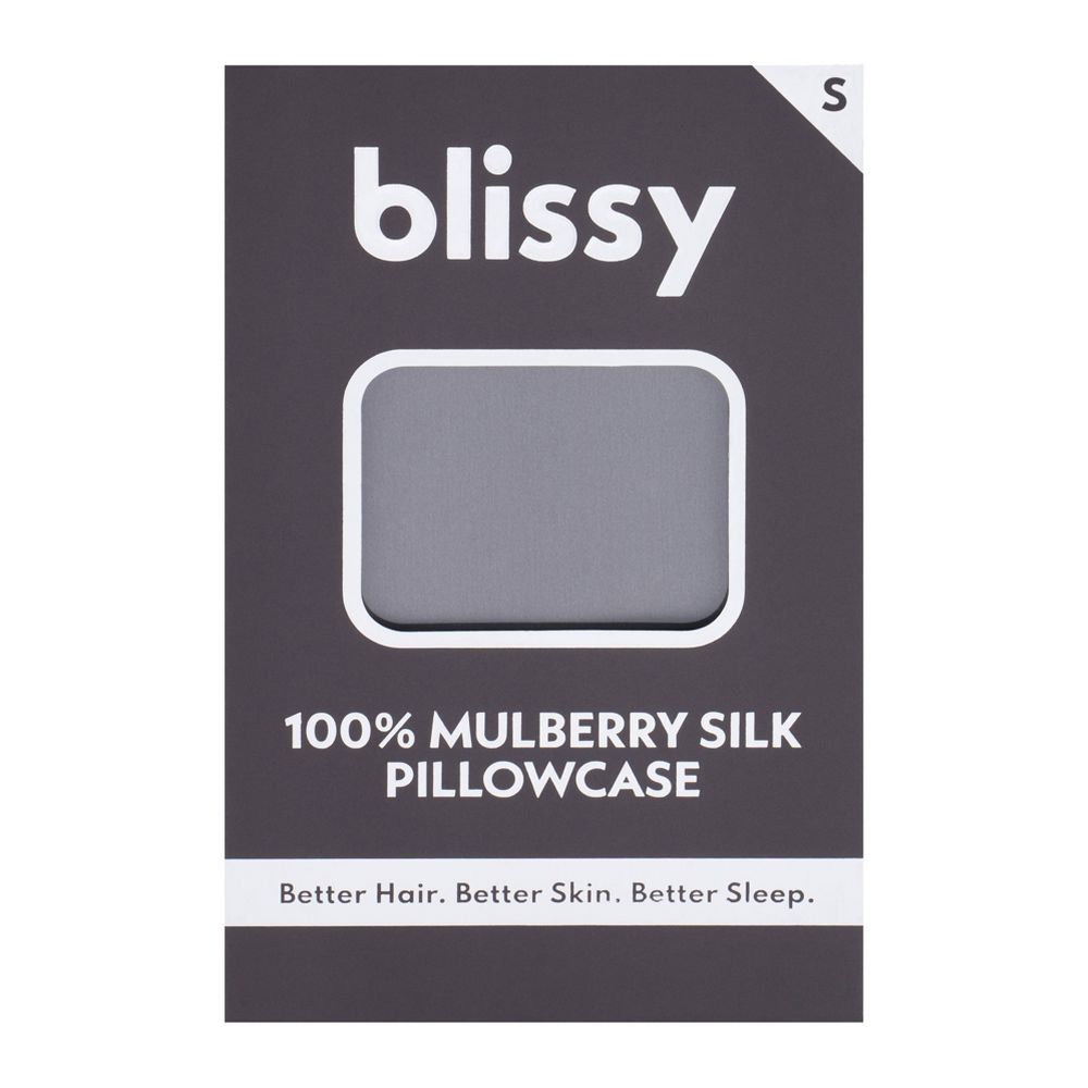 Open Box - Blissy Standard/Queen 600 Thread Count Silk Pillowcase Dark Gray