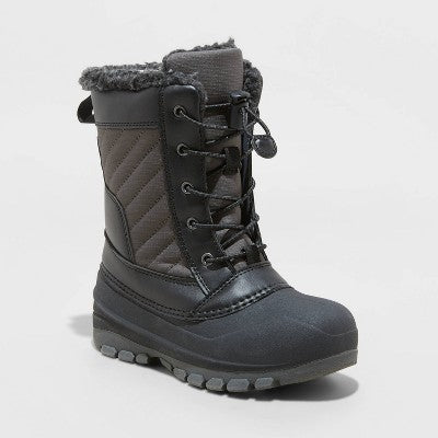 All In Motion Kids Faux Fur Elastic Laces Ankle Winter Boots Waterproof All in MotionBullseye Deals