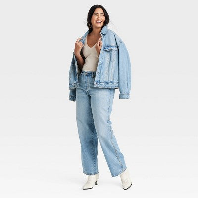 New - Women's Mid-Rise Studded 90's Baggy Jeans - Universal Thread Universal ThreadBullseye Deals