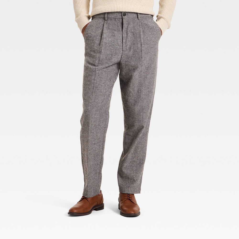 New - Men's Relaxed Leg Tweed Dress Pants - Goodfellow & Co™ Gray S