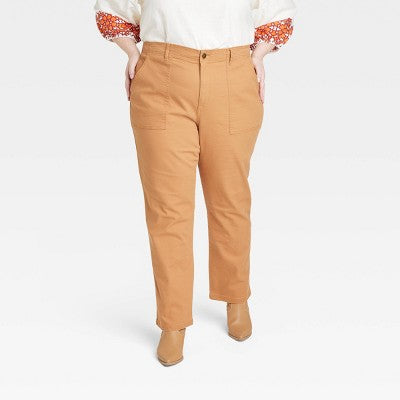 New - Knox Rose Womens Plus Classic Straight Leg Full Pants Lightweight Knox RoseBullseye Deals
