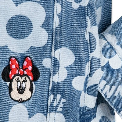 New - Minnie Mouse Adult Unisex Button Up Denim Jacket DisneyBullseye Deals