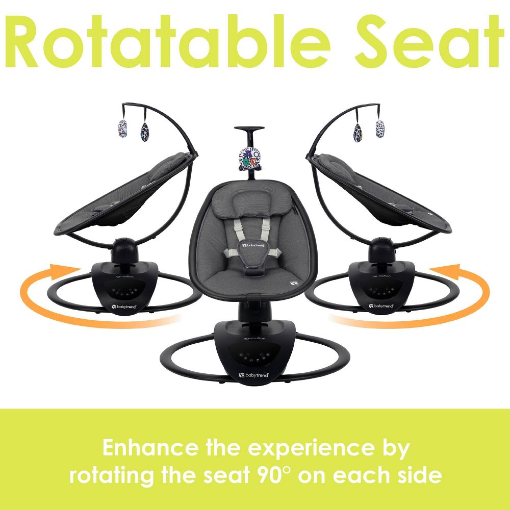 New - Baby Trend Nu-Motion Infinity Swing with Interactive Display - Midnight Black