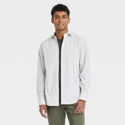 New - Goodfellow & Co Men's Big & Tall Checked Button-Down Shirt Stretchy Cotton Blend Goodfellow & CoBullseye Deals