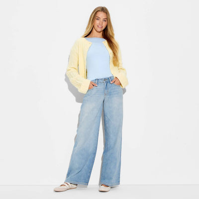 New - Women's Low-Rise Baggy Jeans - Wild Fable™ Blue Denim 12