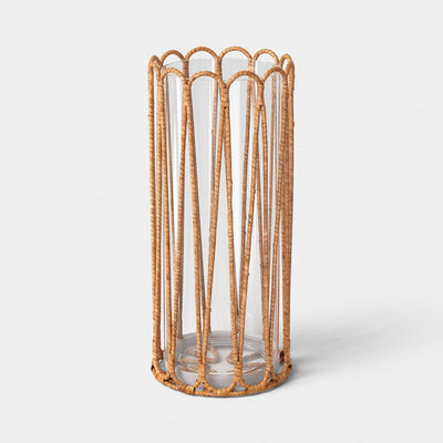 New - Tall Rattan Wrapped Hurricane Candle Holder - Threshold™
