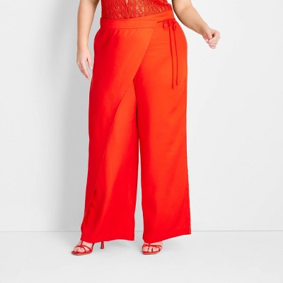 New - Future Collective with Jenee Naylor Women's Mid Rise Wide Leg Full Sarong Pants Future Collective with Jenee NaylorBullseye Deals