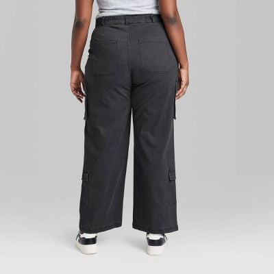 New - Wild Fable Women's High Rise Straight Relaxed Cargo Utility Pants Wild FableBullseye Deals
