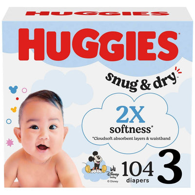 Open Box - Huggies Snug & Dry Diapers  - Size 3 - 104ct