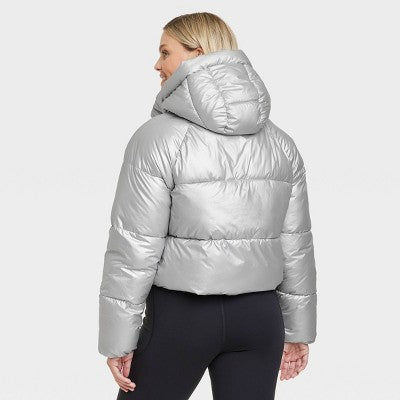 New - All In Motion Women's Cropped Winter Hooded Wind-Resistant Snow Sport Jacket All In MotionBullseye Deals