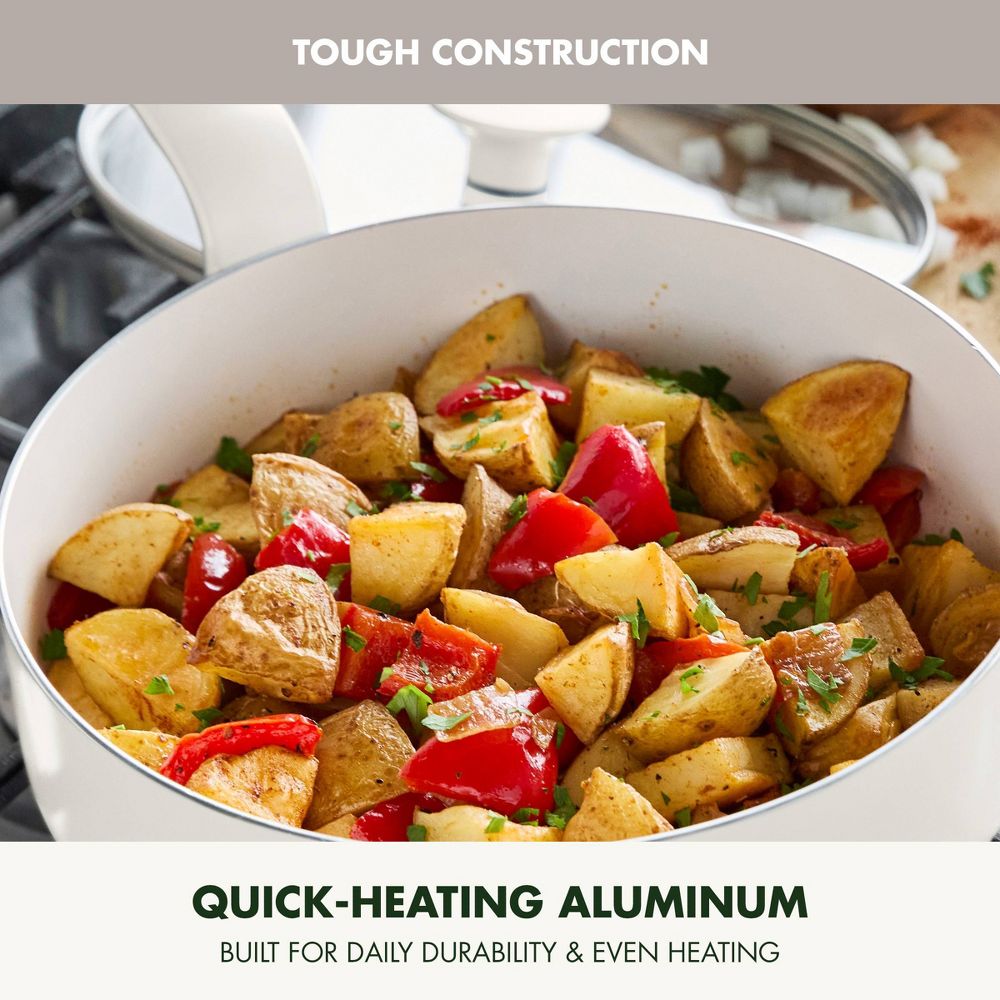 New - GreenPan Rio Advanced 5qt Ceramic Nonstick Saute Pan with Lid Cream