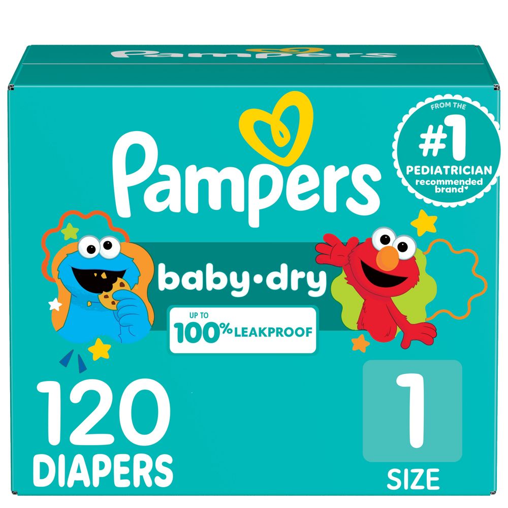 New - Pampers Baby Dry Diapers Super Pack - Size 1 - 120ct