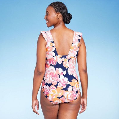 New - Kona Sol Women's Ruffle Sleeve One Piece Swimsuit Full Coverage Swimwear Kona SolBullseye Deals