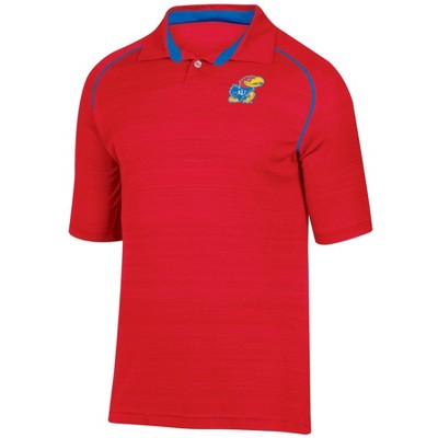 NCAA Kansas Jayhawksen's Faded Striped Sleeve Polo Shirt NCAABullseye Deals