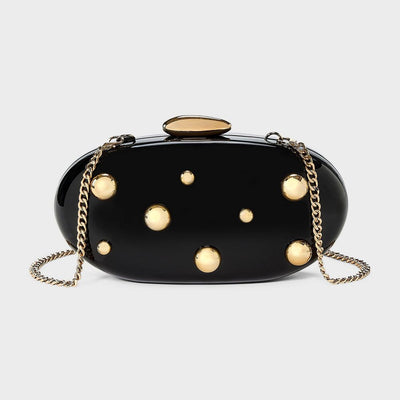 New - Organic Minaudiere Clutch - A New Day™ Black/Gold