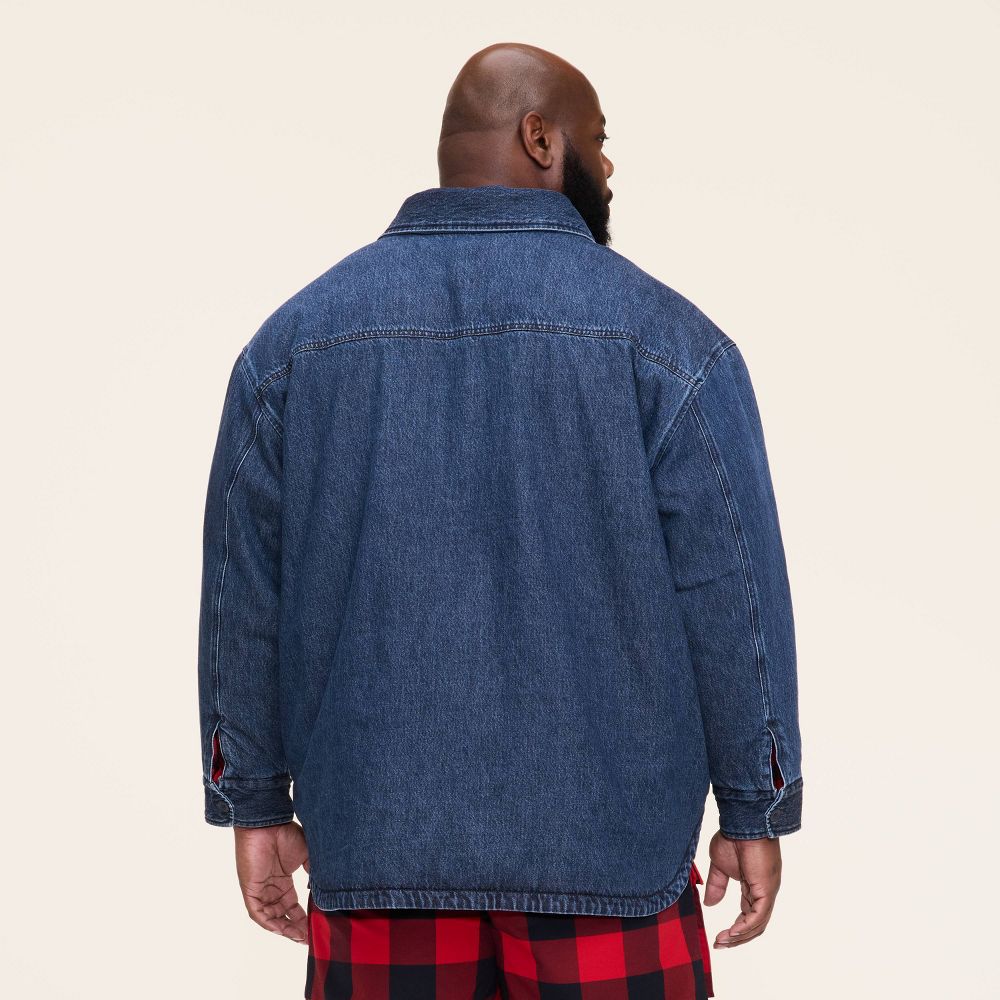 New - Adult Big Denim Shacket - Woolrich x Target Dark Wash Denim 2XL