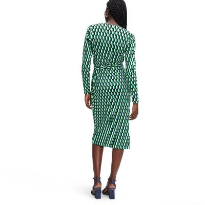 New - Diane von Furstenberg Women's Midi Wrap Dress Deep V-Neck Long Sleeve Diane von Furstenberg for TargetBullseye Deals