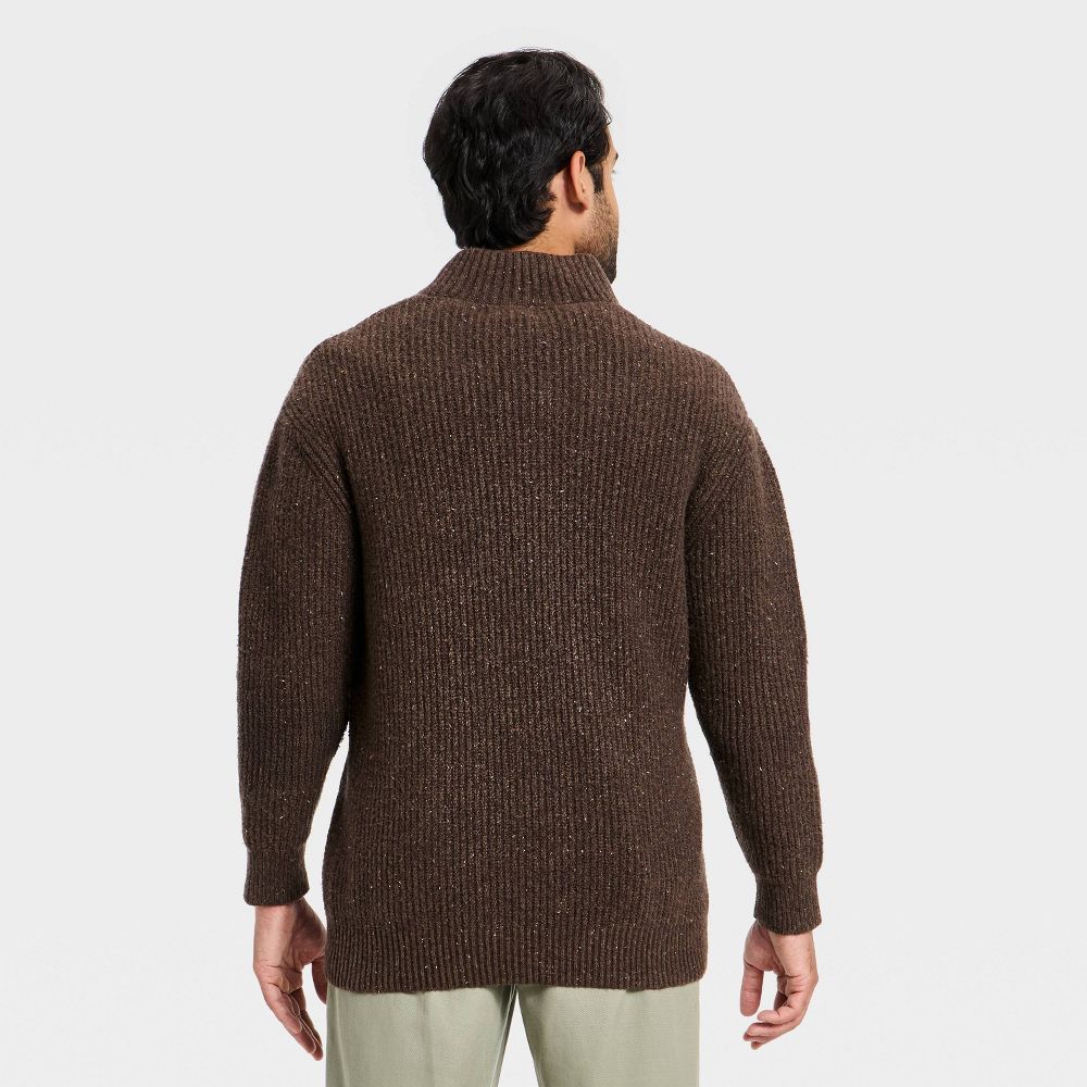 New - Men's Mock Neck Button Sweater - Goodfellow & Co™ Brown XL