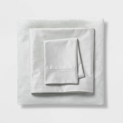 New - 400 Thread Count Solid Cotton Performance Sheet Set - Threshold ThresholdBullseye Deals