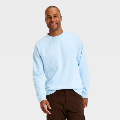 New - Men's Vintage French Terry Crewneck Sweatshirt - Goodfellow & Co™ Blue L