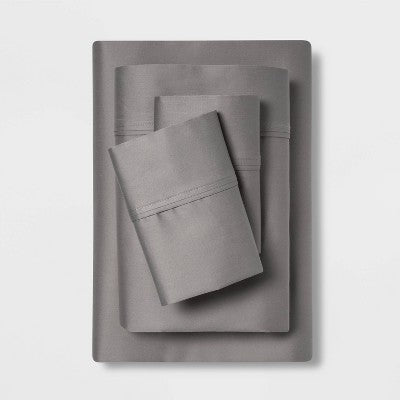 Open Box - Threshold 400 Thread Count Cotton Sateen 4-Piece Sheet Set Luxurious ThresholdBullseye Deals