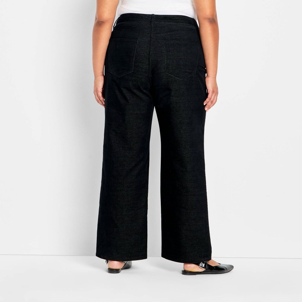New - Women's Mid-Rise Bootcut Leg Flocked Pants - Future Collective Black 22