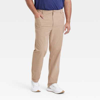 New - Men's 360 Lifestyle BIg 5-Pocket Golf Pant - All In Motion Tan 34x34: Moisture Wicking, Quick Dry,