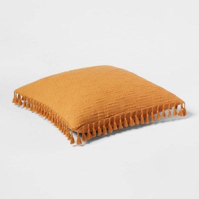 New - Threshold Euro Textured Slub Tassel Pillow 24x24 Tassels OEKO-TEX Certified ThresholdBullseye Deals
