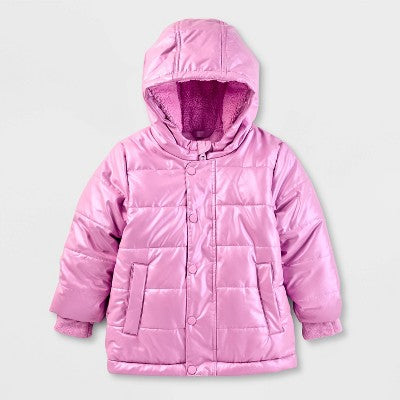 Toddler Girls' Heavyweight Shiny Puffer Jacket Cat & JackBullseye Deals