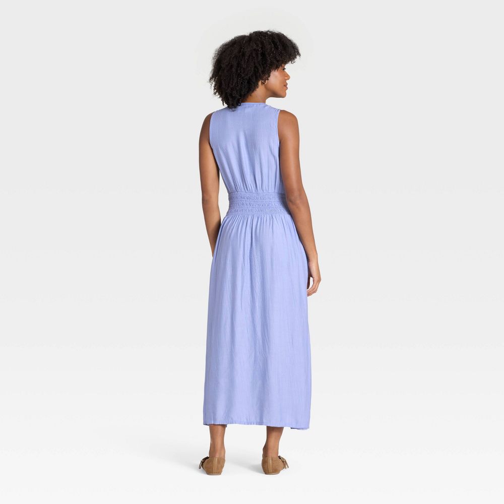 New - Women's Button-Front Maxi A-Line Dress - Universal Thread™ Purple XL