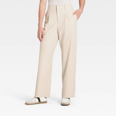 Open Box - Women's Active Light Woven High-Rise Trouser Pants - All In Motion™ Gray M