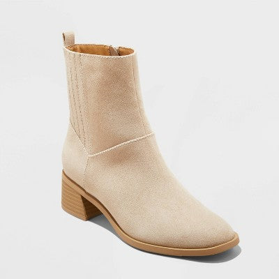 Women's Ashely Low Block Ankle Boots with Memory Foam Insole Universal ThreadBullseye Deals