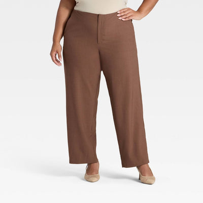 New - Women's Mid-Rise Bootcut Pants - A New Day™ Brown 20