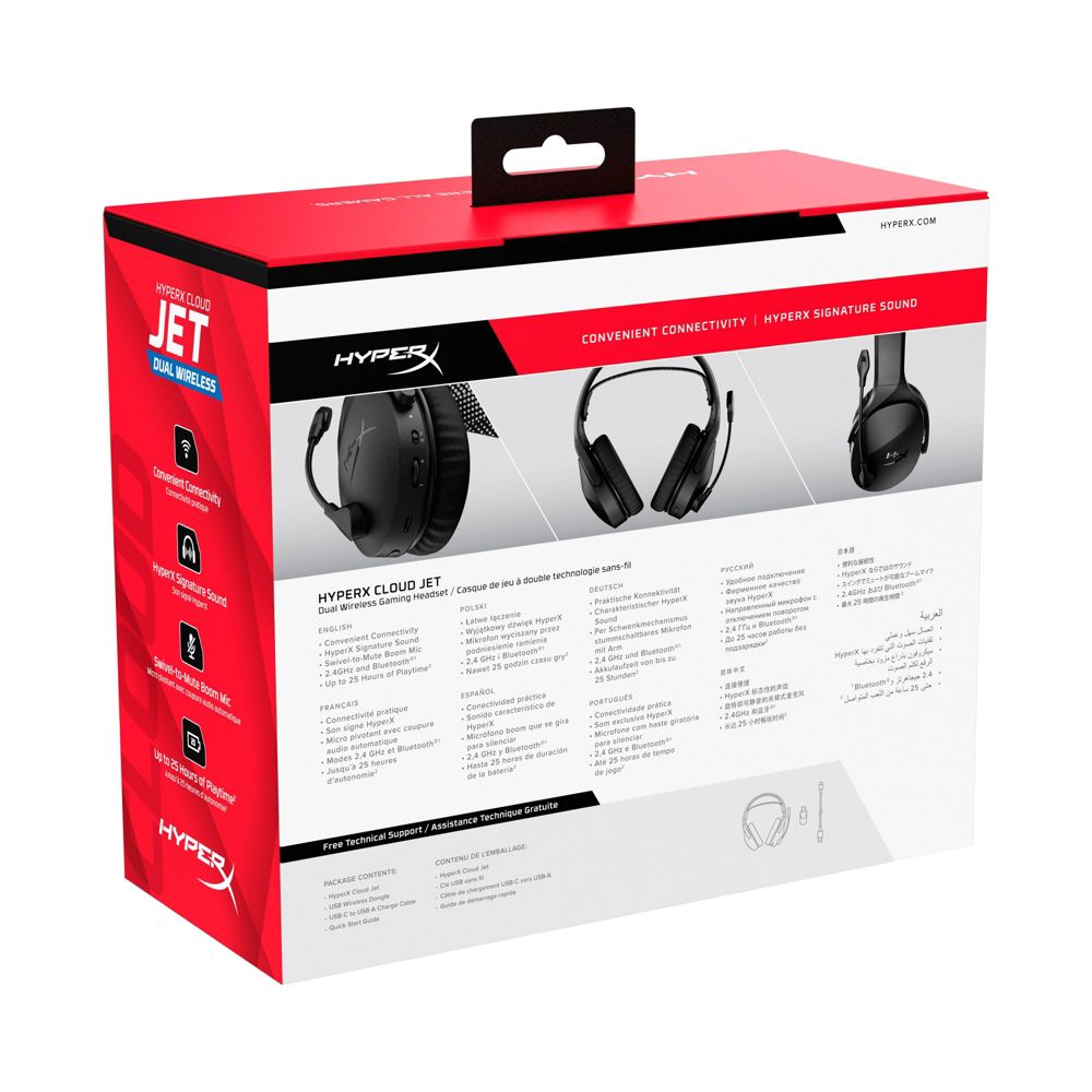 New - HyperX Cloud Jet Dual Wireless Gaming Headset - Black