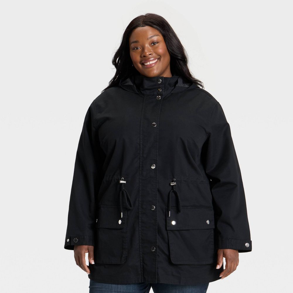 New - Women's Rain Jacket - Ava & Viv™ Black XXL