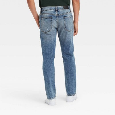 New - Original Use Men's Regular Tapered Leg Slim Fit Ankle Casual Jeans Heavyweight Original UseBullseye Deals