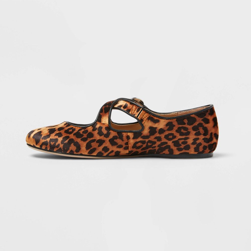 Open Box - Women’s Tasmin Leopard Print Flats – A New Day™ Light Brown 7