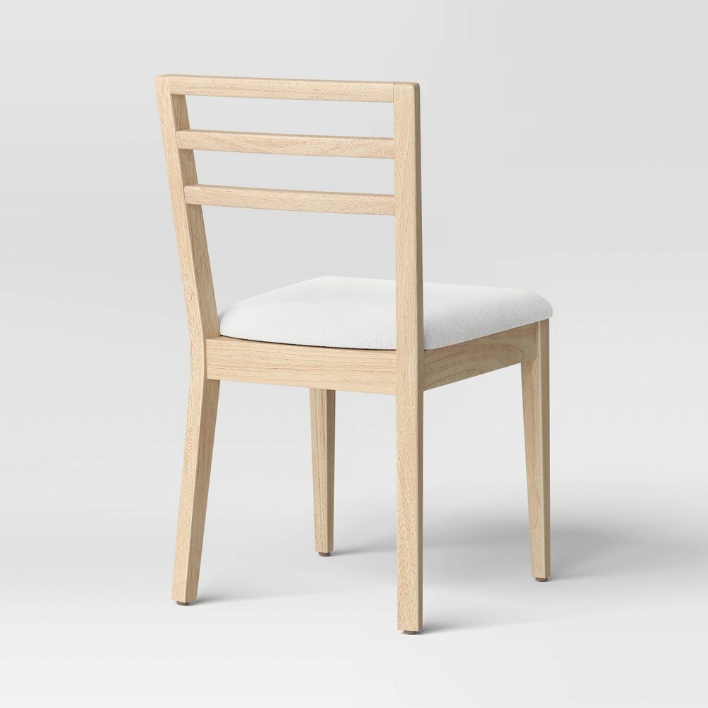 New - Set of 2 Ladder Back Dining Chair With Padded Seat Natural - Room Essentials™