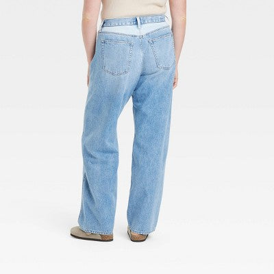 New - Women's Mid-Rise 90's Baggy Two Tone Jeans - Universal Thread Universal ThreadBullseye Deals