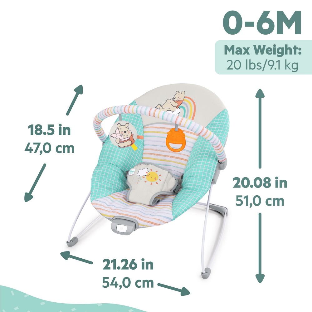 New - Bright Starts Disney Baby Vibrating Bouncer - Winnie the Pooh